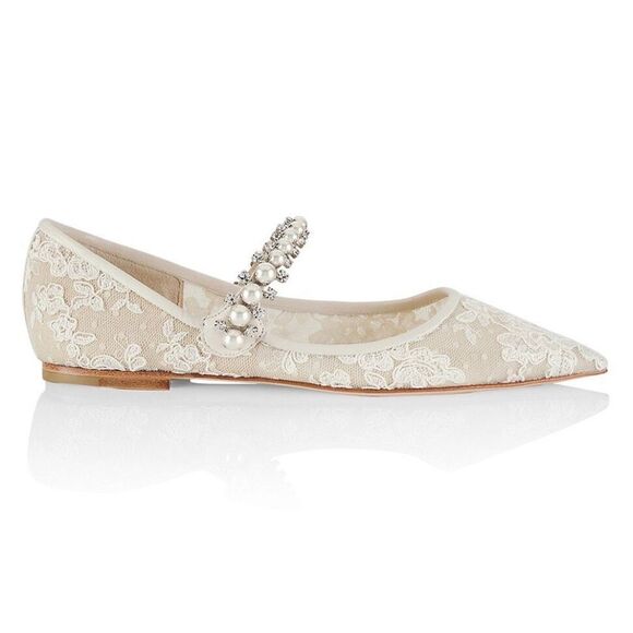 Jimmy Choo Baily Embellished Lace Flats size 39 - Picture 1 of 13
